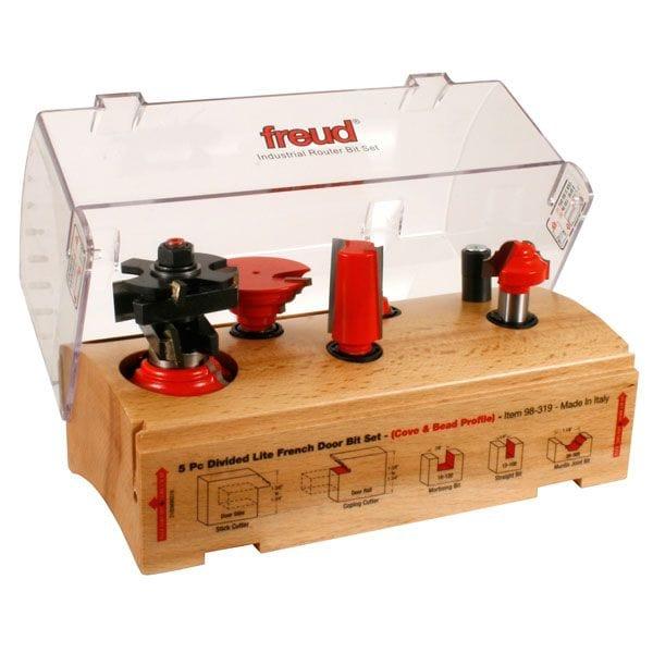 98-319 Five Piece French Door Router Router Bit Set Cove/Bead